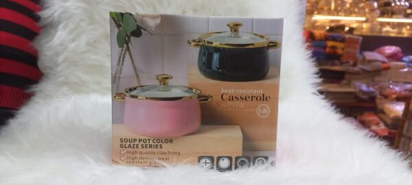 Soup Pot - 1.2L High-Quality Clay Heat-Resistant Casserole with Lid | Durable, High-Density, Wear-Resistant Glass Design - Image 6