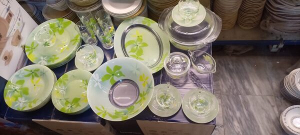 Luminarc 71-Piece Dinner Set - Leaf Green | Elegant Opal Glass Dinnerware | Microwave & Dishwasher Safe Tableware for 6 People - Image 4