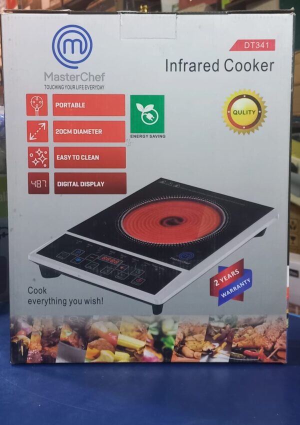 Master Chief Infrared Cooker DT341 - Energy-Saving, Portable Design with 20cm Diameter | Easy-to-Clean Surface & Digital Display