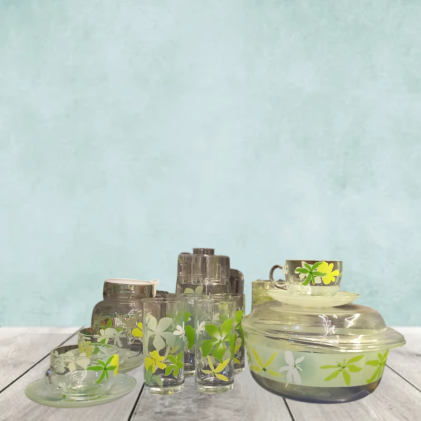 Luminarc 71-Piece Dinner Set - Leaf Green | Elegant Opal Glass Dinnerware | Microwave & Dishwasher Safe Tableware for 6 People - Image 3
